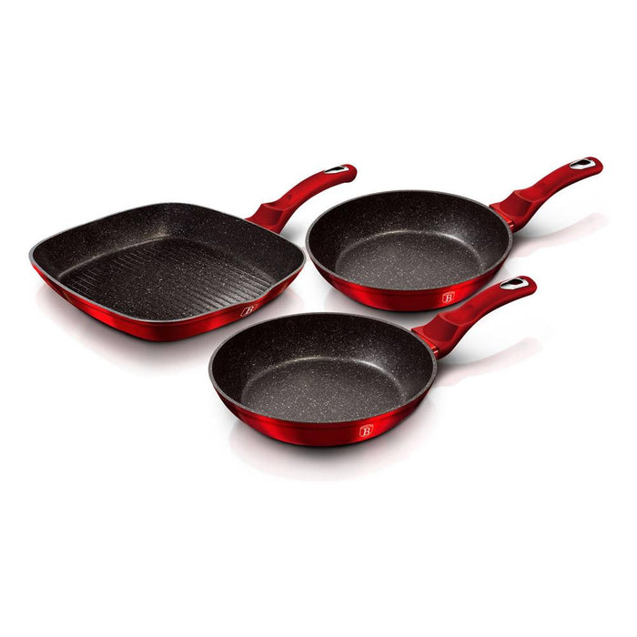 Berlinger Haus Bazar Bateria de cocina de 3 piezas  Metalica Edicion Burgundy